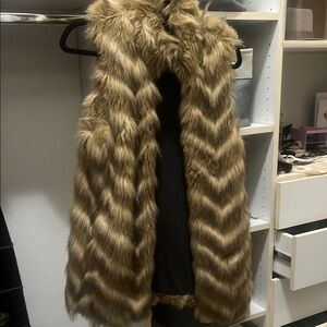 Faux Fur Vest in Brown